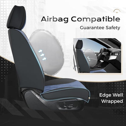Coverado Car Seat Covers, Front Covers for Cars, Car Seat Cover Front Seats, Automotive Seat Cover, Waterproof, Leather Car Seat Cushion, Universal Interior Covers Seat Protectors for Most Cars