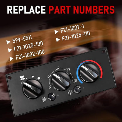 Front Climate Control Module 599-5511 Heavy Duty AC Control Panel Compatible