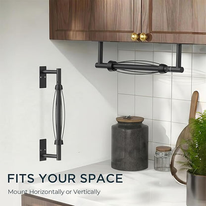FORIOUS Paper Towel Holder Under Cabinet, Single Hand Operable