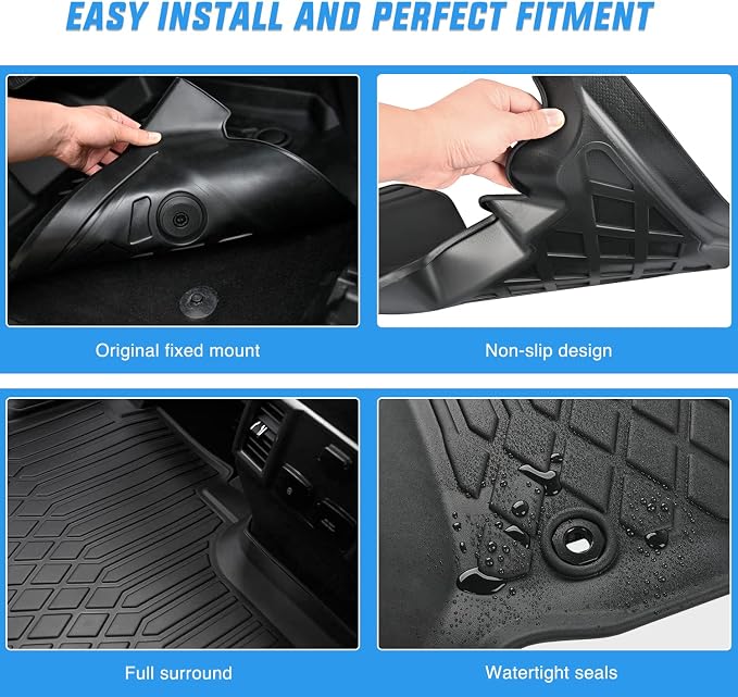 Nilight TPE Floor Mats for Ford F-150 F150 Lightning SuperCrew Cab Bucket Seats 2015 2016 2017 2018 2019 2020 2021 2022 2023 2024 2025 2026 All Weather Custom Fit Heavy Duty Floor Liners