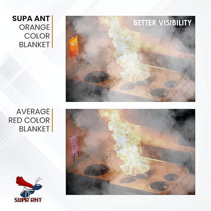 Supa Ant Emergency Fire Blanket for Home and Kitchen - 1 Pack 1500F High Visibility (Glow in The Dark) Smother Kitchen Fire Blanket - CE Certified Hero Fire Blankets Emergency for Home (40in)