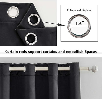 Anytime 100% Blackout Curtain 2 Panels Set, Thermal Insulated Window Drapes