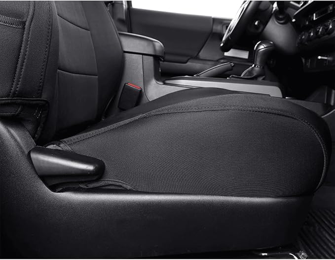 EKR Custom Fit Tacoma Front Car Seat Covers for Toyota Tacoma (Petrol & Hybrid) 2024 2025 2026 Double cab SR/SR5/TRD Sport/TRD Off-Road/Limited - Front Row Only,Neoprene (Black)