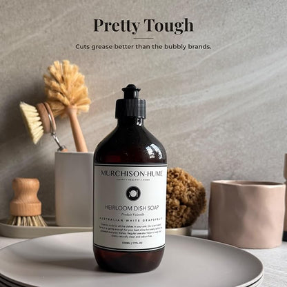 Murchison-Hume Heirloom Dish Soap | Plant-Based Dishwashing Liquid | Tough on Grease | Gentle on Hands & Sensitive Skin | Non-Toxic | Safe for Fine China | Australian White Grapefruit | 16 fl oz