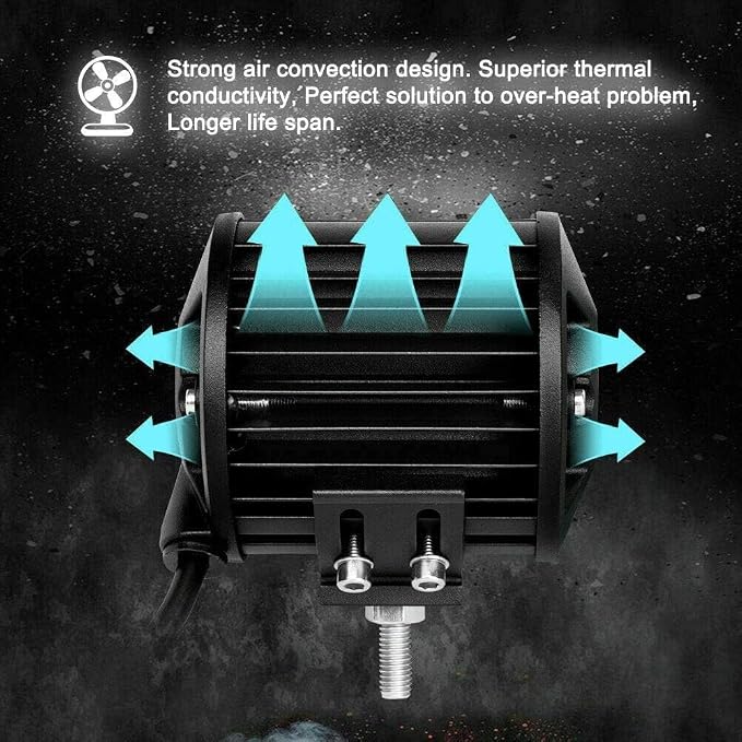 30Pcs Cube Triple Row Lights, Turboo Led Pod Lights 4 Inch 60W 12000LM Spot Flood Combo Light for Vehicle Accessories ATV UTV SUV Boat Pickup Lights