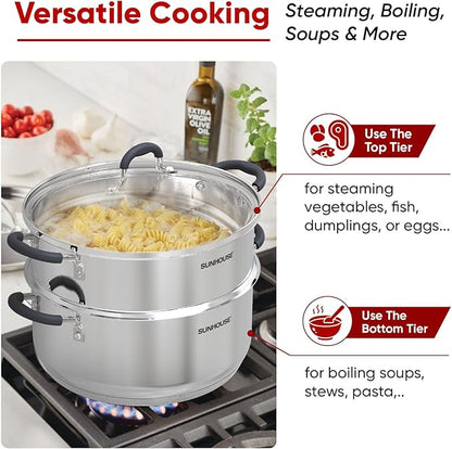 SUNHOUSE - 5.5 Quart Steamer Pots