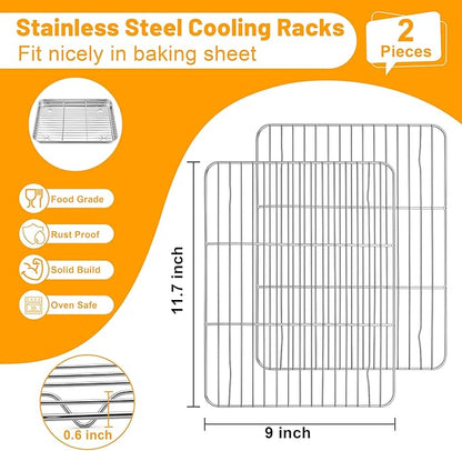 TeamFar Cooling Rack, 11.7” x 9” Stainless Steel Wire Baking Rack