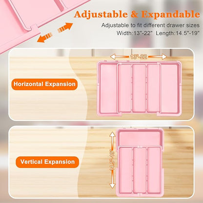 Spaclear Large Utensil Drawer Organizer Expandable Silverware Organizer