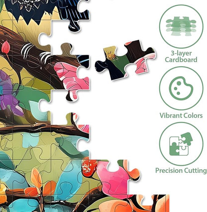 500 Piece Puzzles for Adults, Art Birds Jigsaw Puzzles for Adult 500 Pieces, Recycled Cardboar Challenge Puzzle Kids Seniors Friends for Gift Birthday Party Games Family, 20.5"x15" Dust Free Puzzle