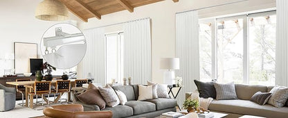 ChadMade Ceiling/Wall Mount Curtain Track Rod Set - 9ft Adjustable Length