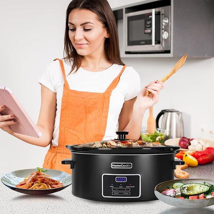 HOMECOOKIN 7 Quart Programmable Slow Cooker, Kitchen Appliances, Perfect