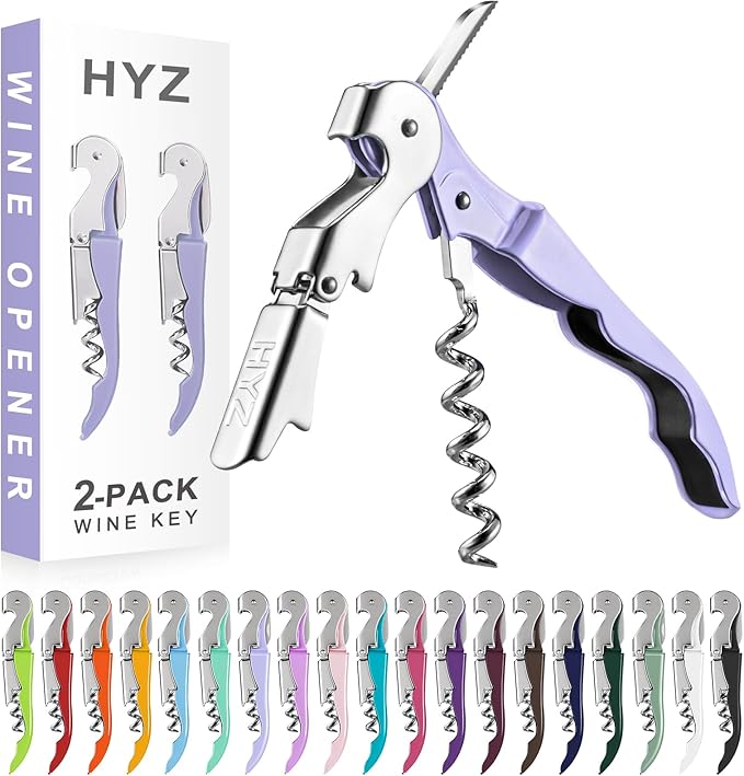 HYZ 2-Pack Wine Opener Waiter Corkscrew, Professional Wine Key