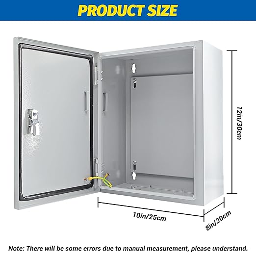 Electrical Box 12 x 10 x 8'' Steel Electrical Junction Box，NEMA 4X Steel