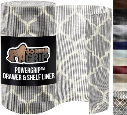 GORILLA GRIP powerGRIP Drawer Shelf and Cabinet Liner, Thick Strong Hold