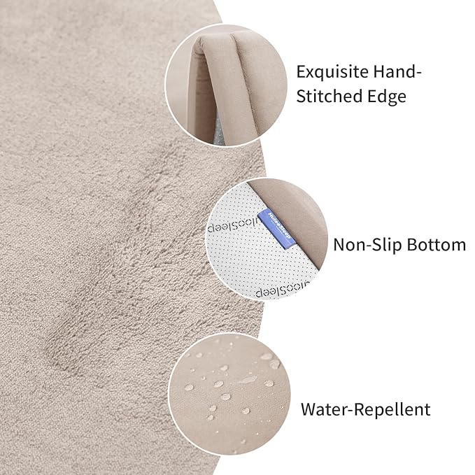 Baby Play Mat for Floor, 1.3" Thick Elasti-Foam 50x50 Playpen Mat for Toddlers Infant kids,Water-Repellent Soft Coral Velvet for Tummy Time, Non-Slip Backing for Crawling,Tatami Style(Beige)