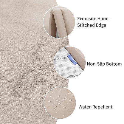 Baby Play Mat for Floor, 1.3" Thick Elasti-Foam 50x50 Playpen Mat for Toddlers Infant kids,Water-Repellent Soft Coral Velvet for Tummy Time, Non-Slip Backing for Crawling,Tatami Style(Beige)