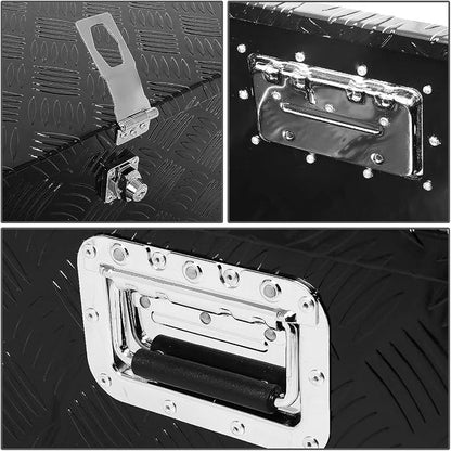 DNA MOTORING Lockable Storage Box, Truck Tool Organizer - Aluminum, 30"x13"x10", Black, Comes With Lock & Keys