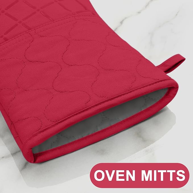 Oven Mitts Kitchen Towels and Dishcloths Pot Holders Sets, Oven Gloves Kitchen