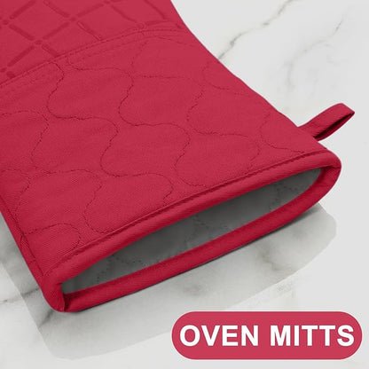 Oven Mitts Kitchen Towels and Dishcloths Pot Holders Sets, Oven Gloves Kitchen