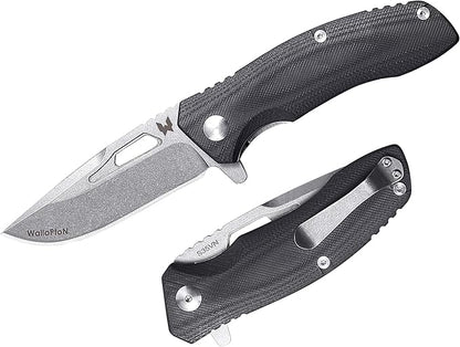 Tactical Folding Knife - CPM S35VN Steel, G10 Handle - Plump Linear Blade Design - Great for Outdoor Survival Camping Hunting, Ideal Gifts for Men. Eagleye Series
