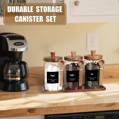 Suclain 3 Pcs Glass Coffee Container