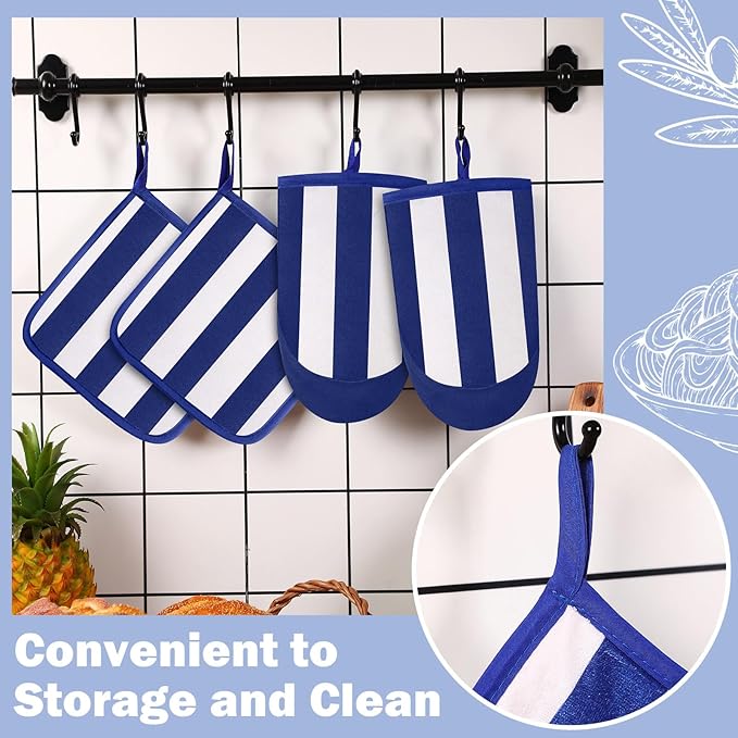 Reallnaive Oven Mitts and Pot Holders 4 Pcs Set