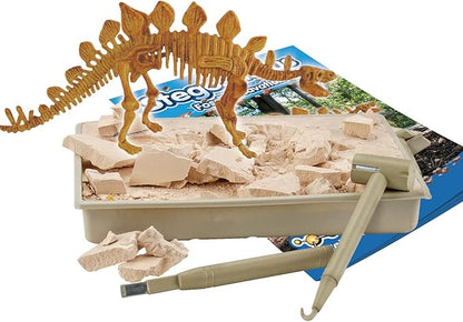 Science4you - Stegosaurus Fossil Digging Kit for Kids +6 - Excavate and Assemble 10 Stegosaurus Fossiles - Ideal Dinosaur Excavation Kit Toy, Archeology and Paleontology Sets for Kids Age 6+