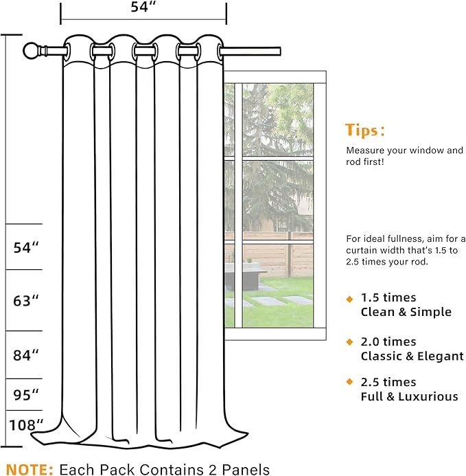 100% Blackout Curtains 95 Inch Length