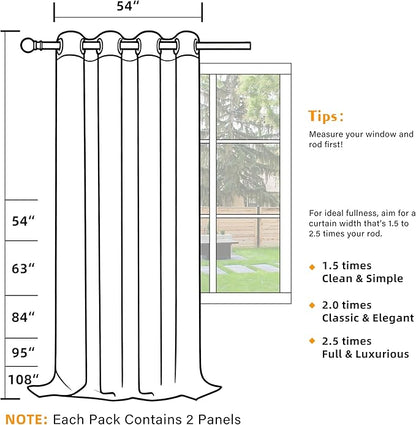 100% Blackout Curtains 95 Inch Length