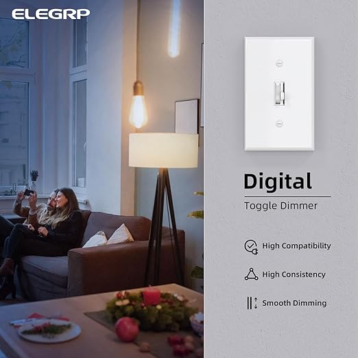 ELEGRP Digital Toggle Dimmer Switch