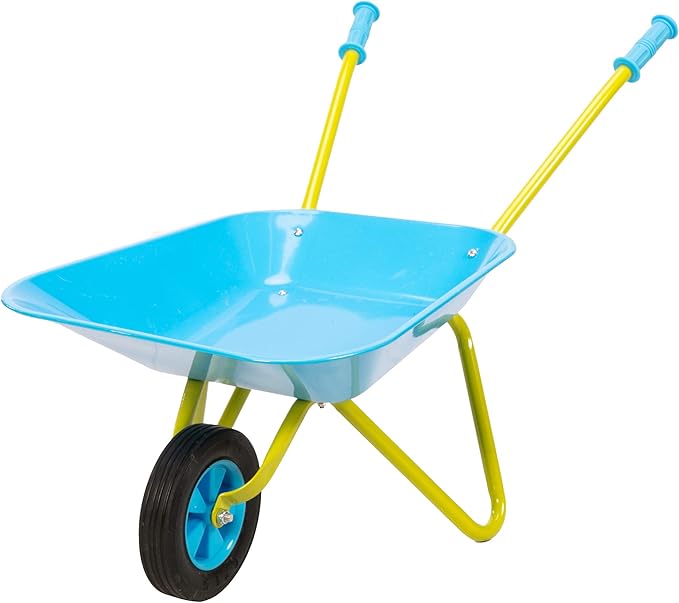 Fat Brain Toys Wheelbarrow Pretend and Play Toy - Kids' Metal Yard Tool, Ages 3+