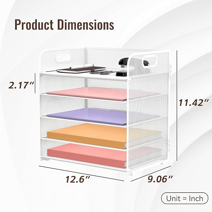 2 Pack 5-Tier White Desk Organizer