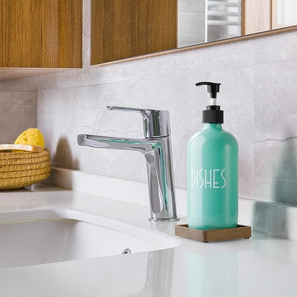 Turquoise Glass Dish Soap Dispenser