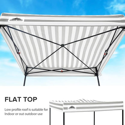 EAGLE PEAK Flex Compact 5x5 Pop-up Canopy Changing Room, Portable Privacy Dressing Room for Indoor Fashion Photoshoots, Camping, or Pool, Gray/White