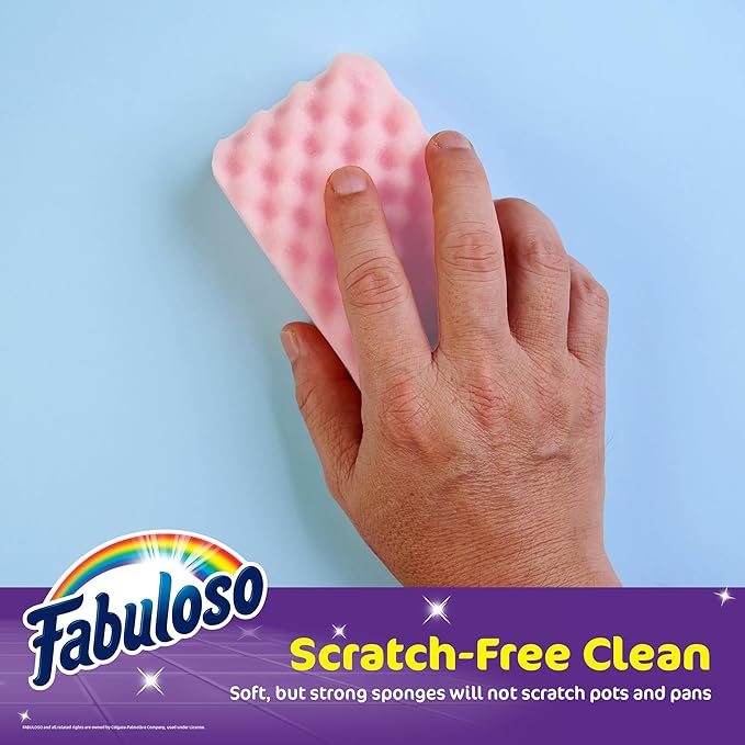 Fabuloso Scratch-Free Kitchen Dish Sponges, Rainbow Cellulose Scrubber Sponge