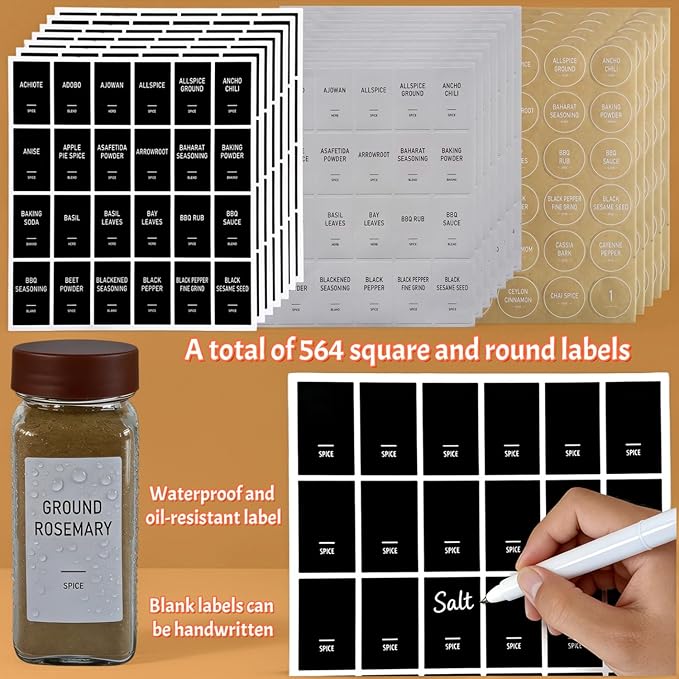 Spice Jars with Labels