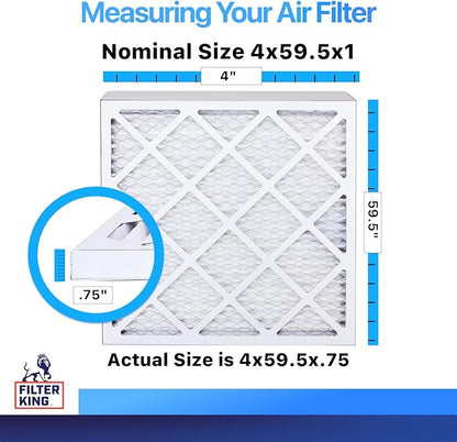 Filter King 4x59.5x1 Air Filter | 4-PACK | MERV 8 HVAC Pleated A/C Furnace