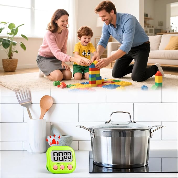 Timer for Kids Teachers Digital Kitchen Timers for Cooking Large Magnetic