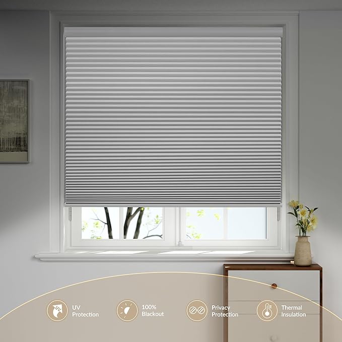 Boolegon Motorized Blinds with Remote, 100% Blackout Smart Blinds, Automatic