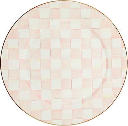 MACKENZIE-CHILDS Enamel Serving Platter, Decorative Serving Platter for Food, 16 Inches, Rosy Check