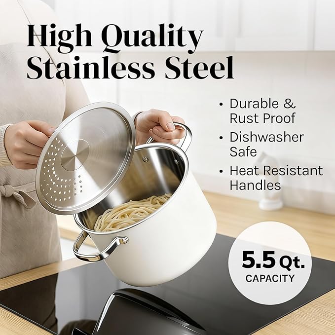 Cooler Concepts Pasta Pot with Strainer Lid