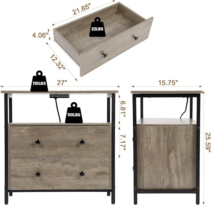 Edbuosy 27 inch Wide Night Stand