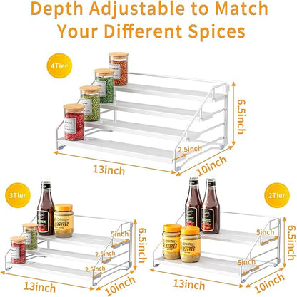 RCHYFEED Spice Rack Organizer for Cabinet, 4 Tier Spice Organization for
