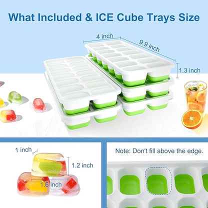 Ice Cube Tray, Ice Cube Trays for Freezer 5 Pack