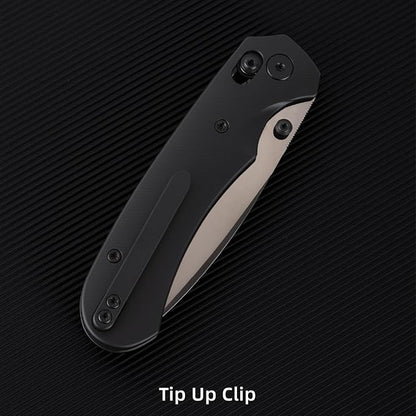 Folding Pocket Knife,3.31” M390 Blade,Erogonomic Titanium Handle,Hunting Survival Knife,EDC Knife for Hunting Camping Survival Outdoor Fishing Hiking（Black）