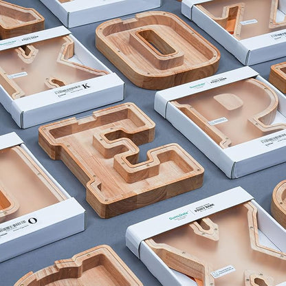 SummiDate Wooden Letter Piggy Bank| Piggy Bank for Boys Girls Toddler| Alphabet G Money Bank| Coin Bank Birthday Gift for Kids|Birthday Gift for Kids (G)