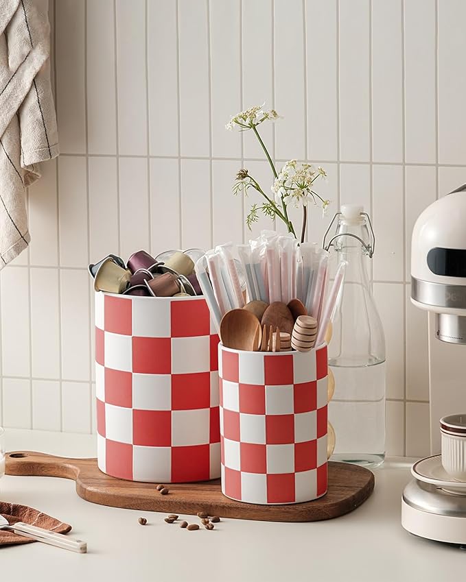 Utensil Holder，7.1"+5.8" Ceramic Kitchen Utensil