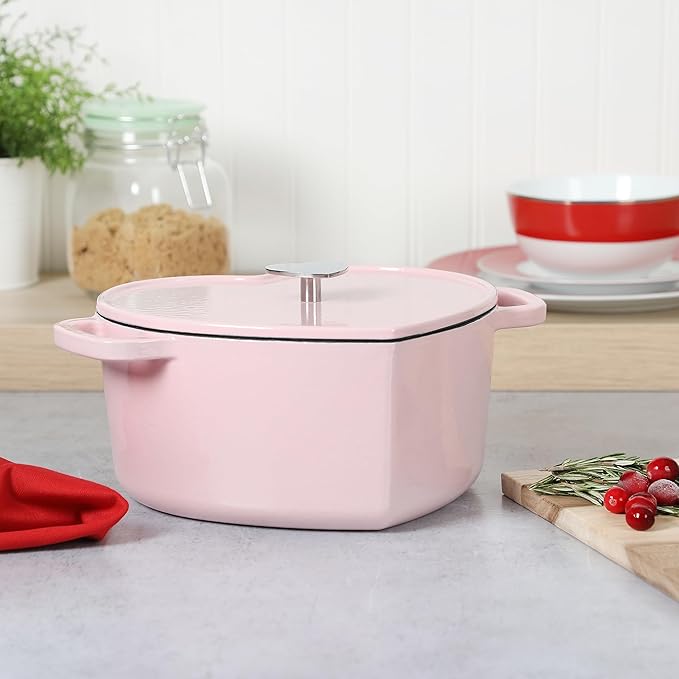 Martha Stewart Heart Shaped 4-Quart Enamel Cast Iron Dutch Oven
