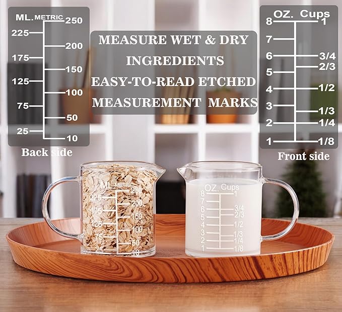Ackers Etched Graduated Glass Measuring Cup