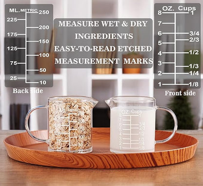 Ackers Etched Graduated Glass Measuring Cup